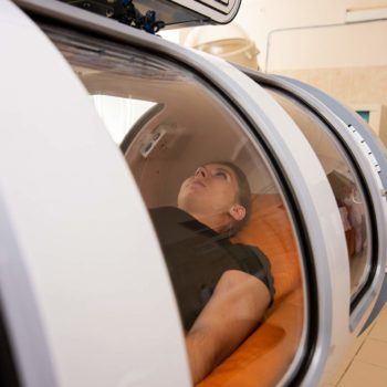 woman in hyperbaric oxygen therapy