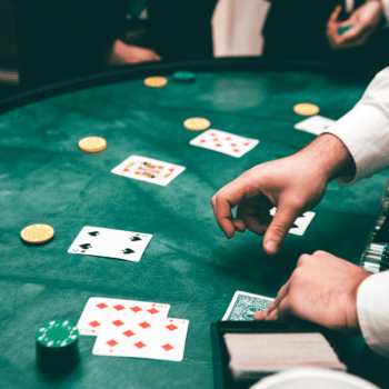 close up of gambling from behavior addiction