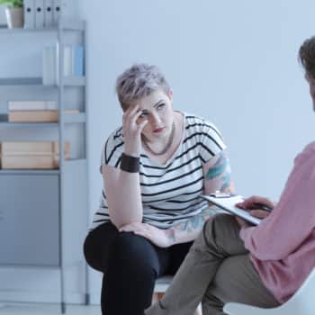 Woman with a personality disorder talking to a therapist