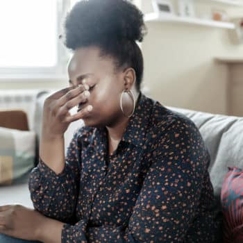 Young woman having a rough day and struggling with weight issues.